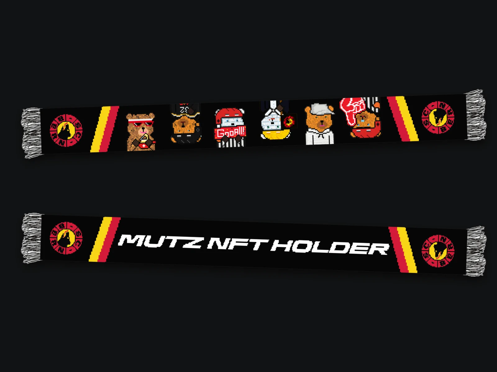 Limitierter SCB MUTZ NFT Holder Schal – Vorder- und Rückseite