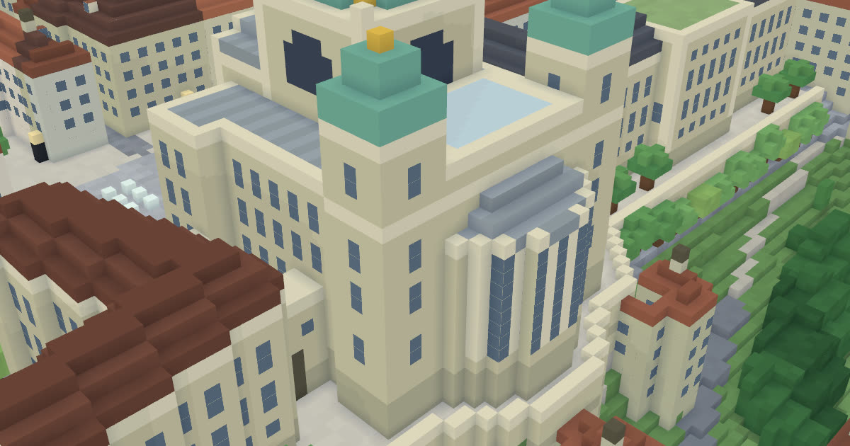 Bundeshaus in MUTZ City: Ansicht der Voxel-Stadt Bern