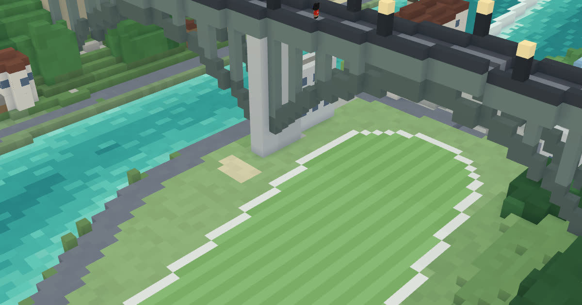 Kirchenfeldbrücke in MUTZ City: Ansicht der Voxel-Stadt Bern